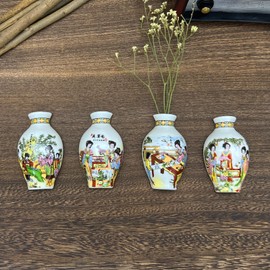 TDIAVH 4PCS 3D Decorative Refrigerator Magnets,Ceramic Flower Vase Magnets for Fridge,Ceramic Vase Refrigerator Magnet for Kitchen and Office,Decorative for House and Locker
