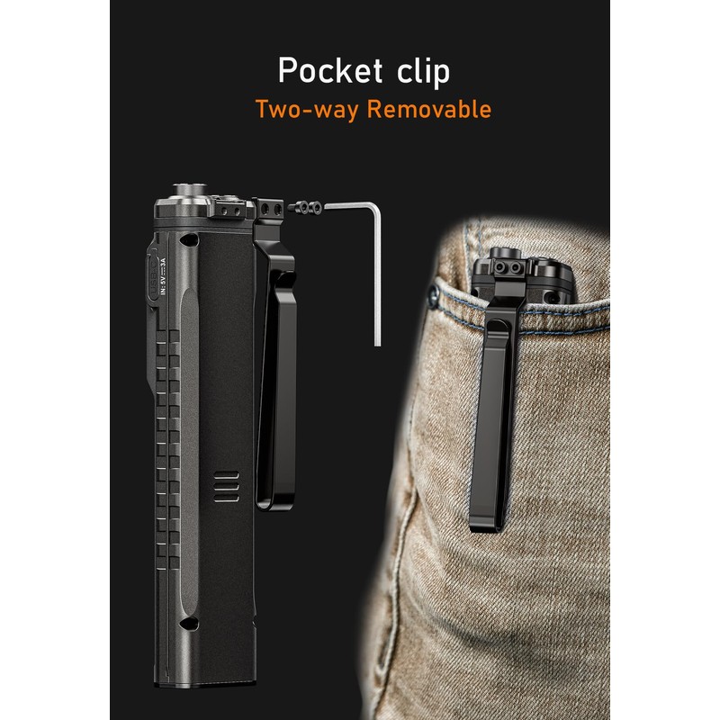 RovyVon E90 USB-C Rechargeable EDC Flashlight, 3500 Lumens Flat Flashlight