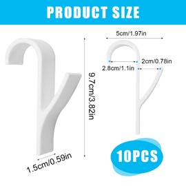 Pack of 10 Hooks for Towel Radiators, Strong Radiator Hooks, White, Ideal for Bathroom, Kitchen and Garden, Space Saving Towel Rail for All Standard Radiators