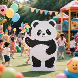 DP BOUTIQUE Panda 6FT Life Size Cardboard Cutout, A Fun Animal Standup for Party Decor, Safari Theme Birthday Decorations, 1 PC