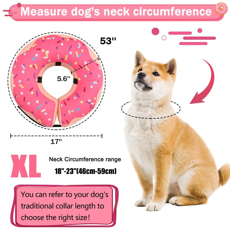 Inflatable Cone Collar for Large Medium Small Dogs, Soft Adjustable