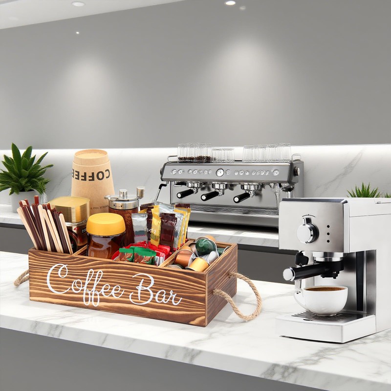 Wooden Coffee Pod Holder Coffee Station Organizer for Countertop Kcup