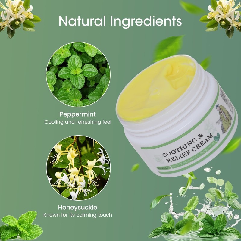 1-Pack Soothing Relief Cream, Herbal Moisturizer for Sensitive Skin