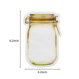 20 Pcs Mason Jar Bags 8 Oz, Reusable Airtight Seal Food Storage Bags Leak-Proof Saver Bags for Travel Camping and Kids, Small