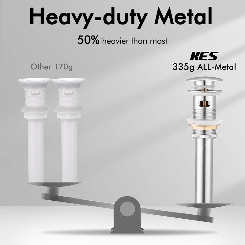 KES Bathroom Sink Drain with Overflow Vessel Vanity Sink Pop