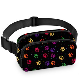 Paw Print Fanny Pack Women Fashion Belt Bag Waterproof Adjustable Strap Waist Pouch Casual Workout Travel Cycling Running