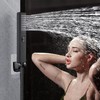 LUYU Two in one Function Black Handheld Square Shower Head,