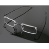 Thin Rectangle Rimless Readers with Anti-Reflective AR Coating (+1.00, Black)