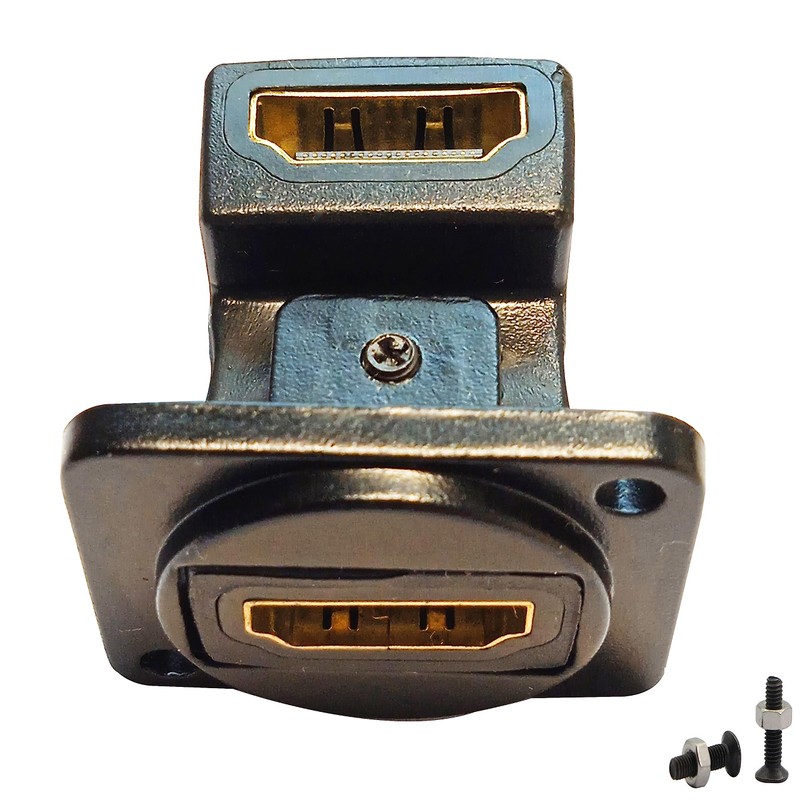 SHANFEILU HDMI Right Angle D Type Panel Mount Adapter Connector