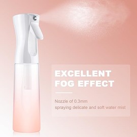 URAQT Sprühflasche, 300 ml Zerstäuber Sprühflasche Haare Klein, Salon Wasserspray Spray Bottle Hair, Wassersprühflasche Sprühflaschen für Frisuren, Pflanzen, zum Putzen (300 ml – Farbverlauf rosa)