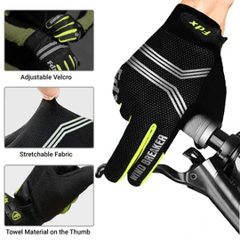 FDX Full Finger Winter Cycling Gloves - Warm Windproof, Mountain Bike Gloves Anti-Slip Padded Palm, Touchscreen, Breathable, Water Resistant MTB Racing and Running Mitts for Men Women (Yellow, M)