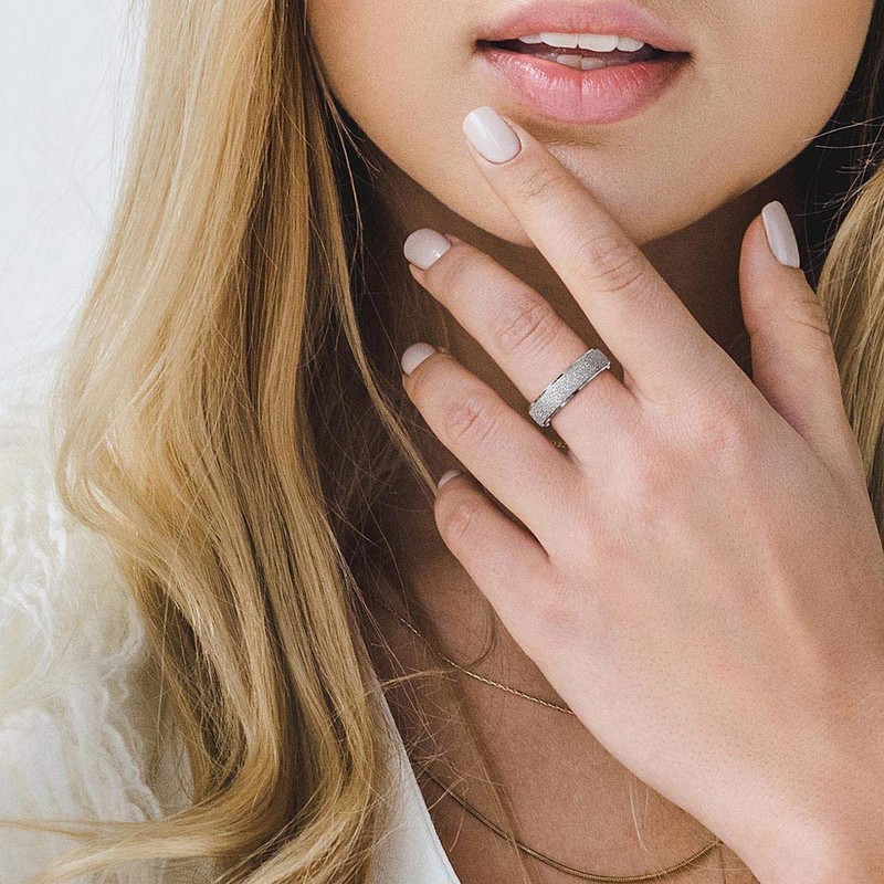 DURSI Spinner Ring for Women Men Fashion Stainless Steel Fidget