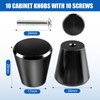 PTSBENCO 10PCS Black Knobs Round Cabinet Knob Chic Drawer Knobs