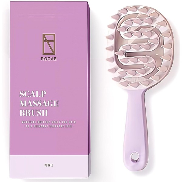 ROCAE, Non-Slip Handle Hard Shampoo Brush with Flexible Base for