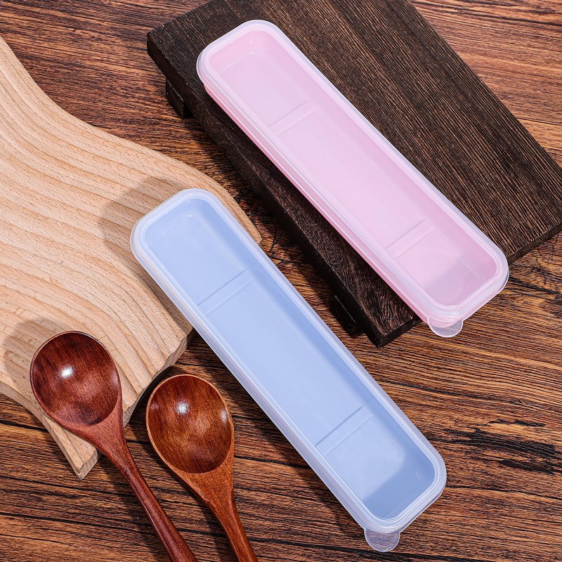 2 Pcs Portable Flatware Box, Utensil Holder Chopstick Case Simple