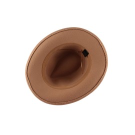 H.S.G.K Felt Hat Wide Brim Fedora Hat Men's Winter Warm Cap Brown