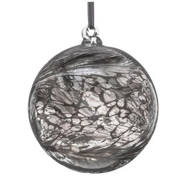 Large Glass Hanging Friendship Ball 15cm diameter , Silver
