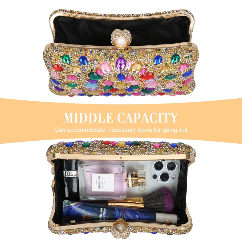 Beaguful - Bolsas de noche para mujer, con diamantes de