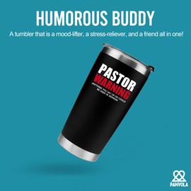 Pastor Warning Anything You Say Or Do Could Be Used In Sermon Vacuum Insulated Tumbler 20oz Funny Stainless Steel Drinkware Preacher Minister Appreciation Ordination Christmas With Straw Lid