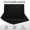 Black File Jackets, Flat-No Expansion, Letter Size, Reinforced Straight-Cut Tab,