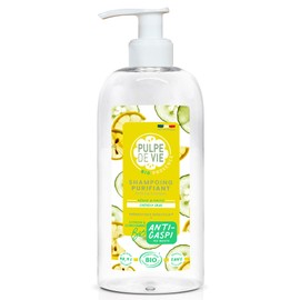 Pulpe de Vie - Cleansing Shampoo Organic Sorbet Frosted XL 400 ml - Anti-Waste Lemon - Natural and Respectful Ingredients - Cleans and Cleans Oily Hair