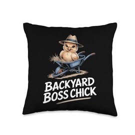Baby Chicks in Backyards Coops Gardens Eggs Farm Rural Life Throw Pillow