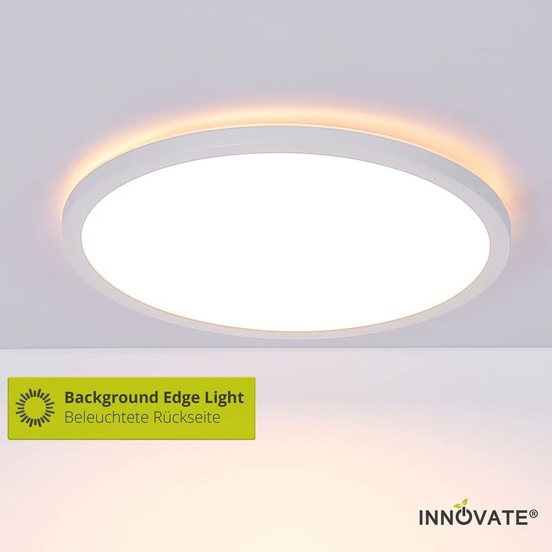 INNOVATE LED Ceiling Light Dimmable with Backlight - IP44 Dimmable