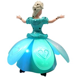 SDMAX Snow Dance Doll for Girls,Dancing and Singing Doll with Flashing Light & Music, Bump & Go Princess Doll Toy for Kids