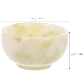 Cabilock Cuenco de Afeitar Profundo de Jade Natural Azul Pequeño, Recipiente para Jabón de Afeitar para Hombres, Tazón Portátil para Crema de Barba, Accesorio de Cuidado Personal y