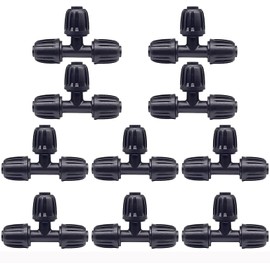 Hydrogarden 10 Stück Micro-Drip-System T-Stück 13 mm (1/2 Zoll): Verbindungsstück für 13 mm Verlegerohre, T-förmige Abzweigung, automatische Bewässerung, wiederverwendbar