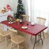 Smiry Rectangle Christmas Table Cloth, Elastic Waterproof Fitted Vinyl Table