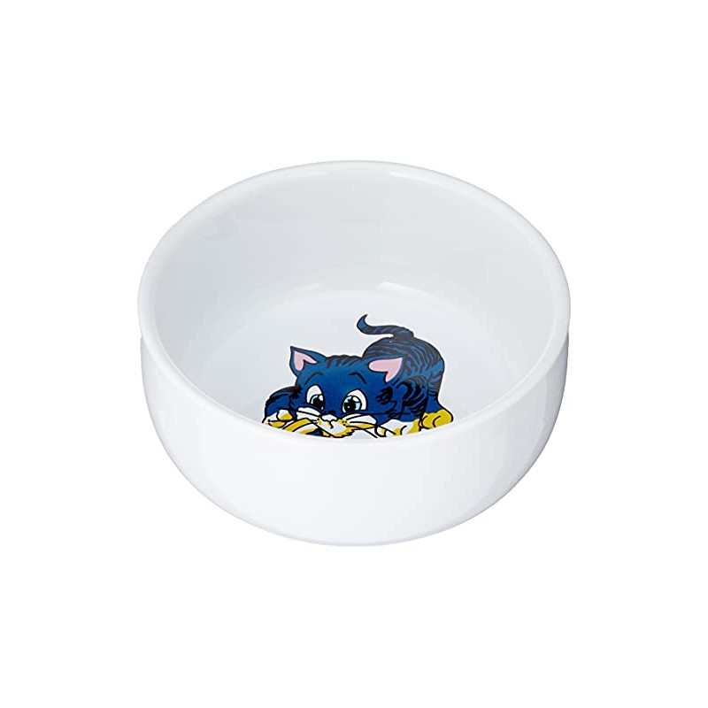 Trixie Ceramic Bowl with Cat Motif, 0.3 Litre, White