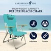 Caribbean Joe Folding Beach Chair, 4 Position Portable Backpack Foldable