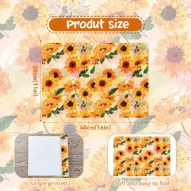 50 Pack Summer Sunflower Paper Placemats 16x 11 Inch Disposable Placemat Autumn Sunflower and Leaves Table Mats for Dinner Wedding Bridal Baby Shower Birthday Thanksgiving Holiday Party Supplies