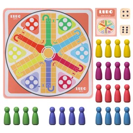 20 Inches Ludo Board Game,2-6 Players Ludo Game for Adults,Ludo & Parcheesi Board Games Suitable for Family Gathering & Party Night (Ludo Instruction Included)