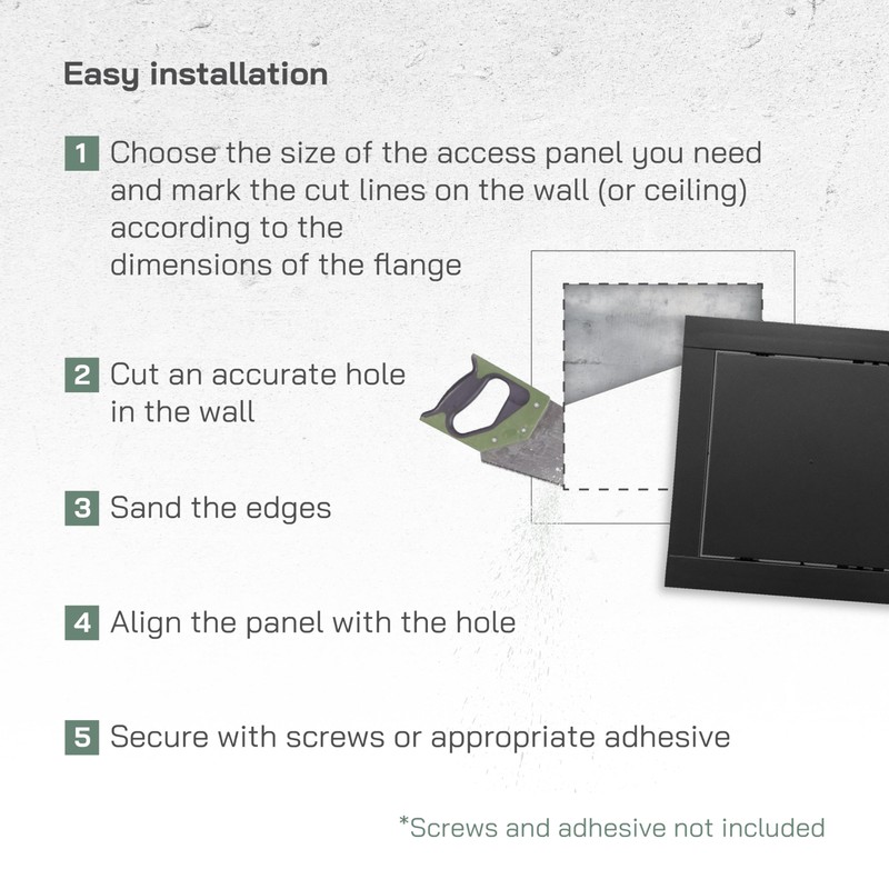 Vent Systems 6" x 6" Inch Anthracite Plastic Access Panel