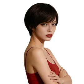 Wig, Short, Straight, Bob, Full Wig, Women's Short Bob, Full Wig, Short Hair, Fashion Wig, Women's Clothing, Daily Wig, Heat Resistant, Natural, Thin Face, Comfortable, Stylish (Brown)