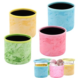 Pack of 4 Ice Cream Neoprene Case for Ninja Creami Container, Insulated Ice Cream Neoprene Case for NC501, NC500 Series Container, Colourful Thick Pint Case (680 ml), Reusable