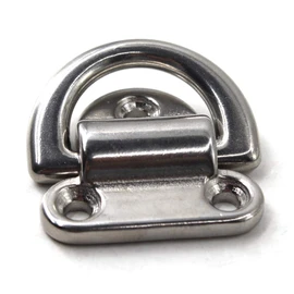 10mm Folding Pad Eye 316 Stainless Steel Lashing Ring Heavy Duty D Ring Tie Down Anchor Come with Screws (Pack of 1)