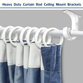 Soportes para barra de cortina de techo, ganchos blancos para barra de cortina de techo para barra de 1 pulgada, ganchos de techo resistentes para cortinas, colgador de soporte de cortina de techo,