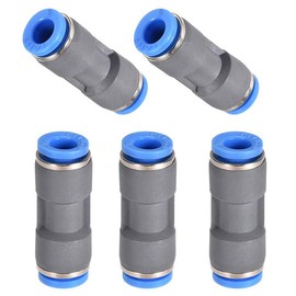 TA-VIGOR 6mm Straight Push Connectors, Pneumatic Connectors PE Tube Quick Connector, Straight Union Push Plastic Air Fitting, Quick Release Coupler for Air Compressor and Vacuum System, 5Pcs