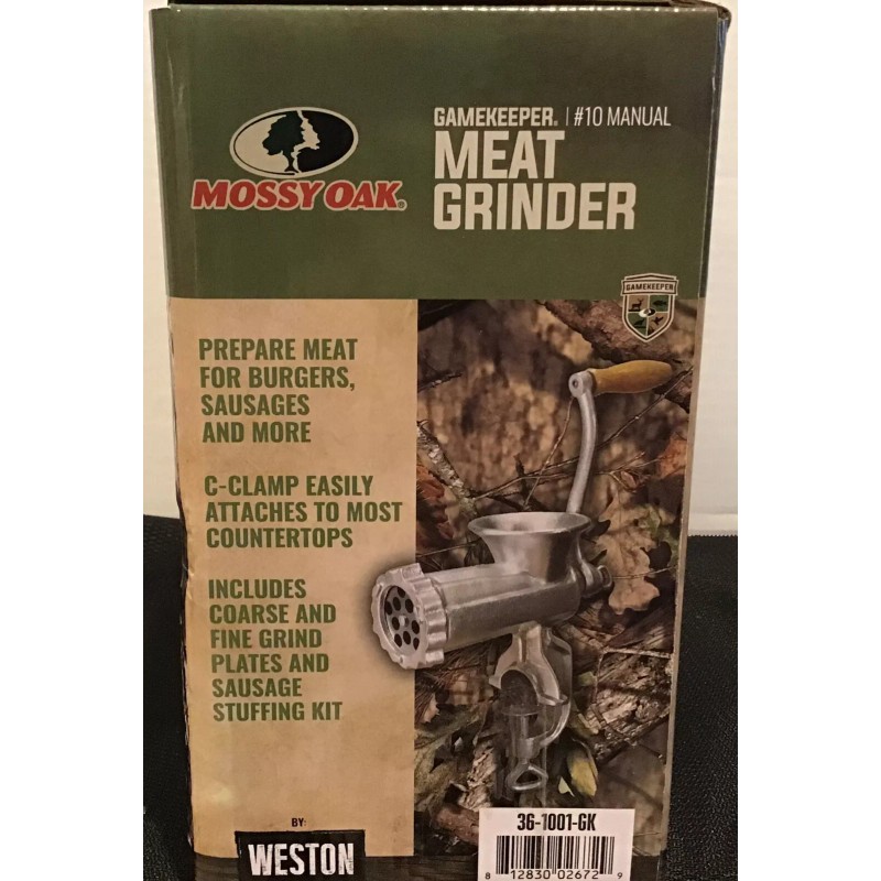 Weston Mossy Oak Gamekeeper #10 Manual Meat Grinder Venison Beef