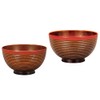 Yamanaka Lacquer Range Keyaki Sensuji Heathered Soup Bowl & Bowl,