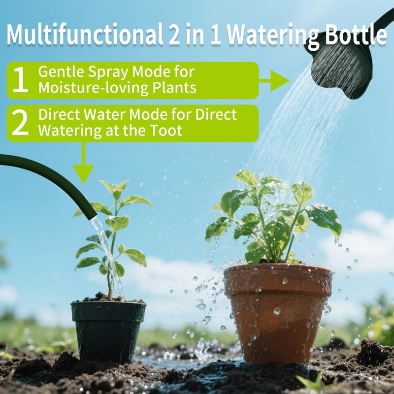 BKSAI Squeeze Bottles for Plants, 22oz Small Watering Can for