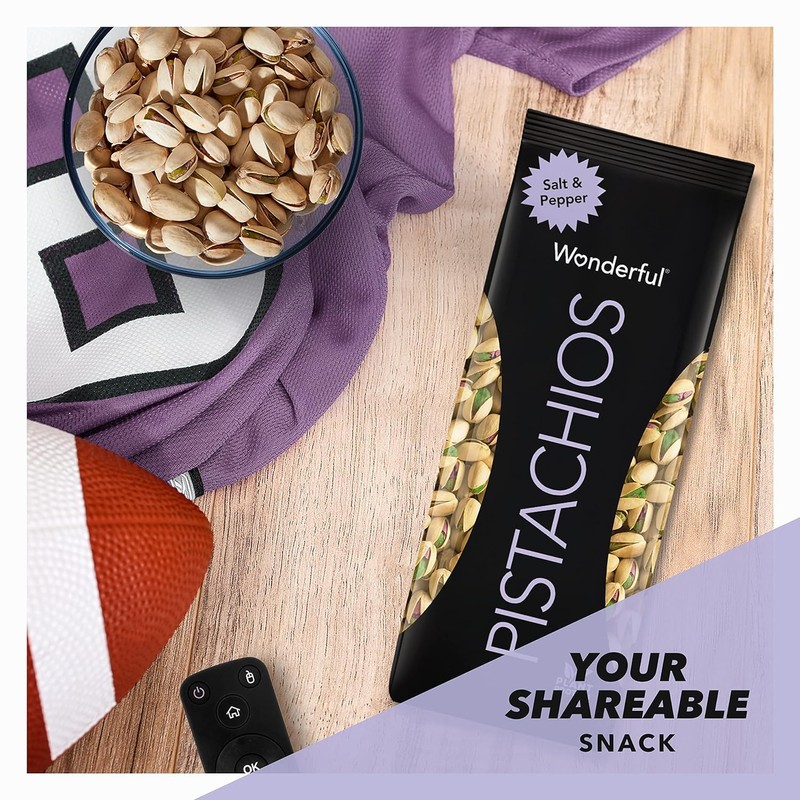 Wonderful Pistachios In Shell, Salt & Pepper Flavored Nuts, 48