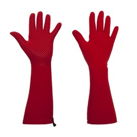 Foxgloves Elbow Length Gardening Gloves with Grips Elle Grip Gloves (Tulip Red, Medium)