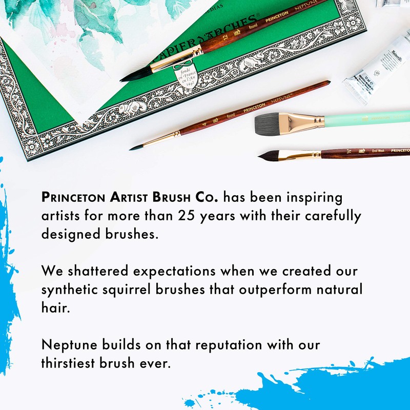 Princeton Artist Brush Neptune, Brushes for Watercolor Series 4750, Oval