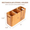 Nabytok Wooden Utensil Holder for Kitchen Counter, 3 Compartments, Rectangle