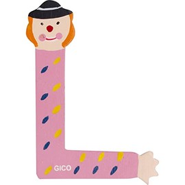 Wooden Letters Name Children's Room Large Decoration for the Door, Funny Clowns, A-Z, Height Approx. 9 cm, Wooden Letter 7361 (L)
