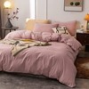 Janlive Washed Cotton Duvet Cover Queen Ultra Soft 100% Cotton